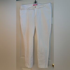 NWOT Lilly Pulitzer White Kelly Pants Textured Design Sz 16. Never worn.